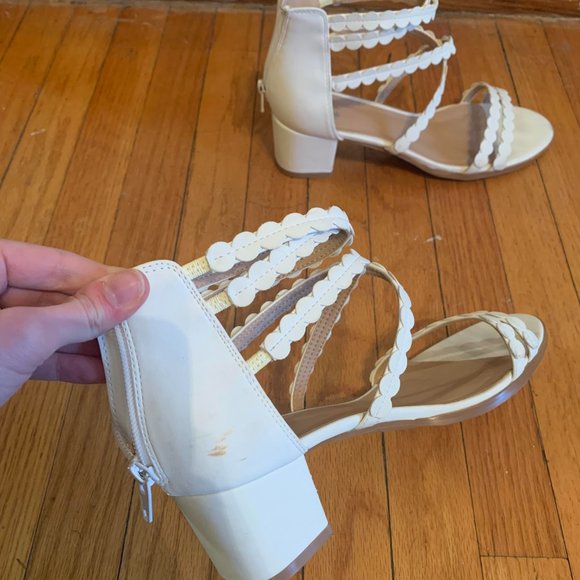 Strappy White Heels/Sandals - Picture 2 of 2